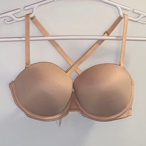 VS PINK, Wear Everywhere Strapless Push-Up Bra, Tan, 34C